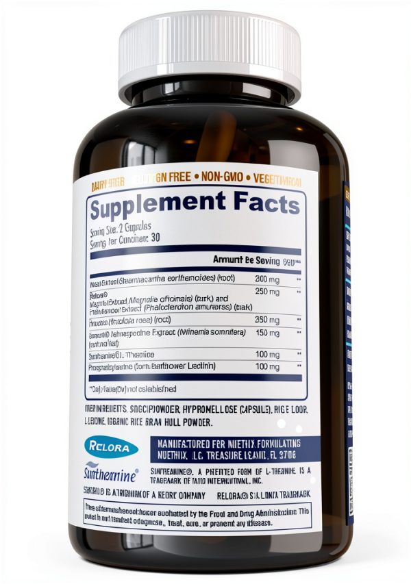 Cortisol Support Supplement Ashwagandha L-Theanine Magnolia-1