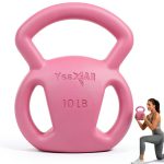 Yes4All 10lb Pink Kettlebell Iron Three‑Handle-0
