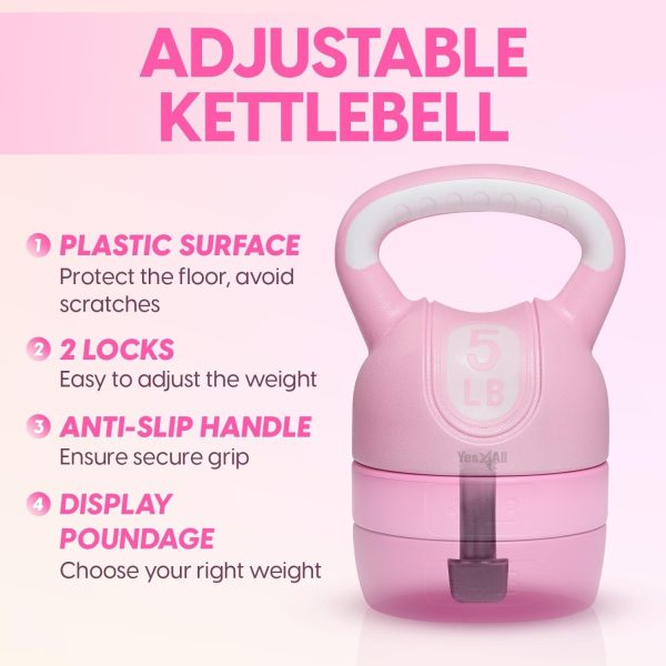 Yes4All Adjustable Kettlebell Compact Design 4 Colors-2