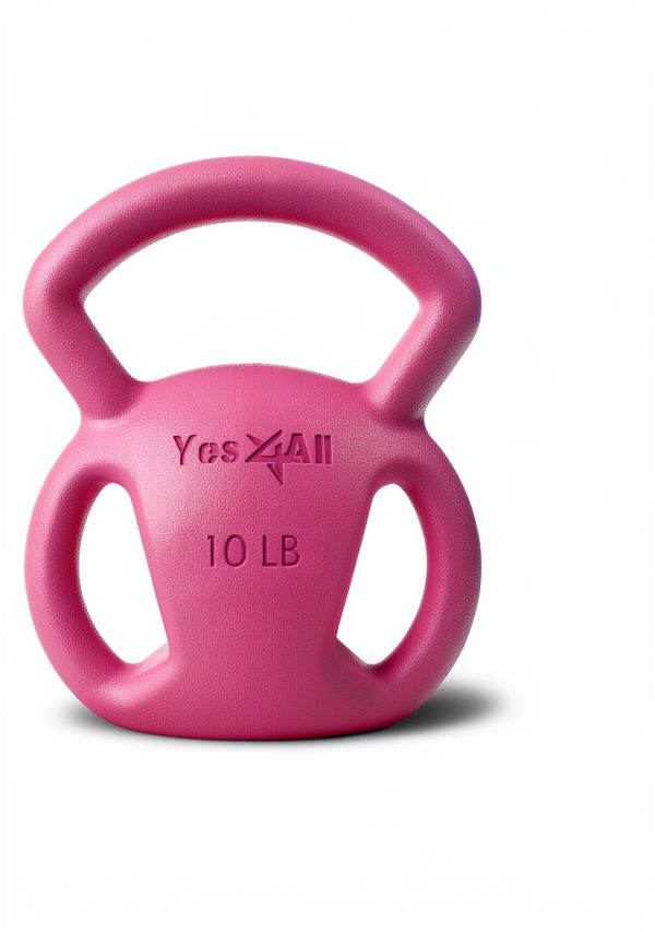 Yes4All 10lb Pink Kettlebell Iron Three‑Handle-1