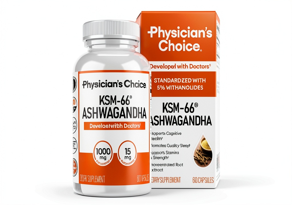 Unboxing KSM66 Ashwagandha supplement on a kitchen counter