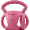 Yes4All 10lb Pink Kettlebell Iron Three‑Handle-5