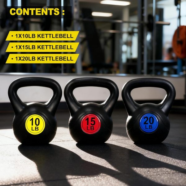 NEWBULIG Kettlebell Set Black 10-20 lbs Strength Training-1