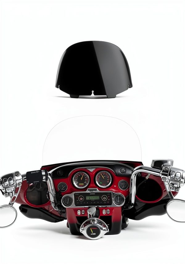 Live4Fun 13in Clear Motorcycle Windshield PC Clear-2