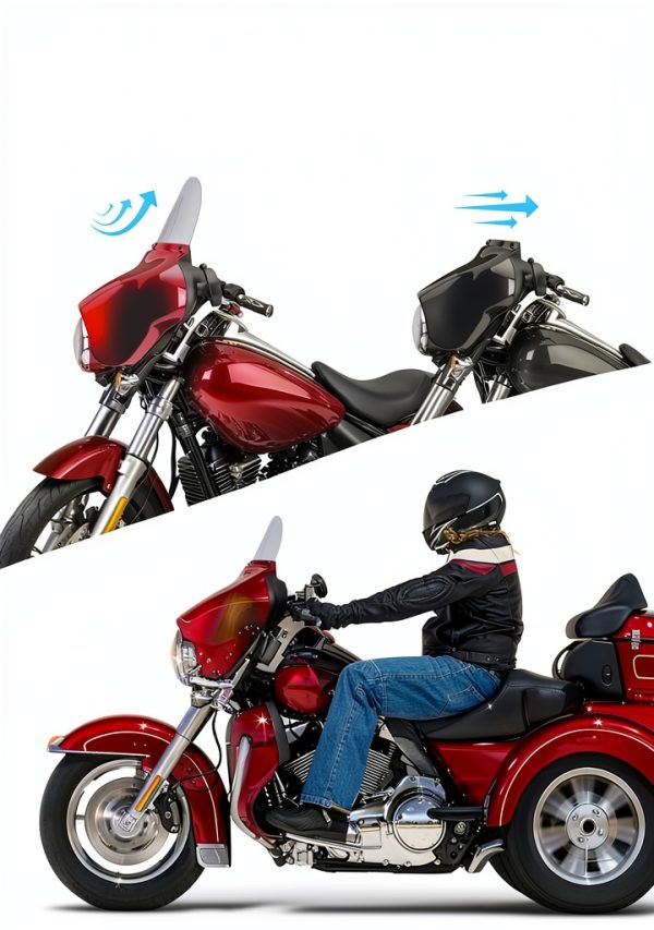 Live4Fun 13in Clear Motorcycle Windshield PC Clear-4