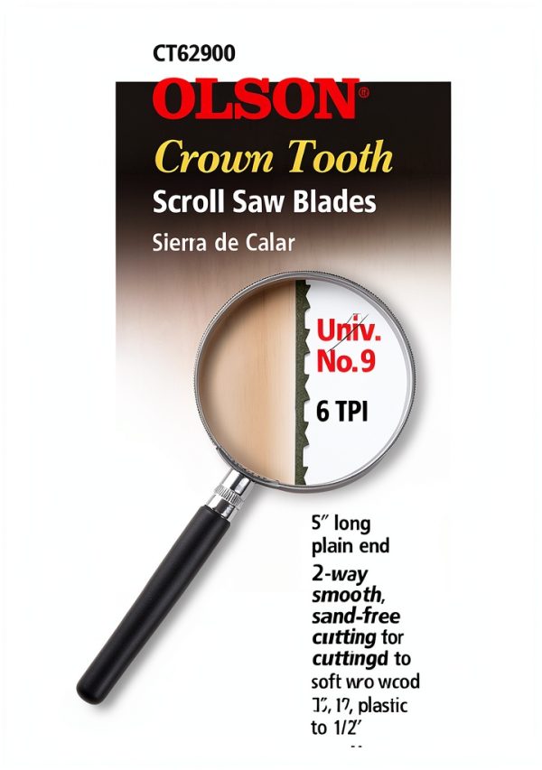 Olson Saw CT62900 0.053×0.018‑Inch 6 TPI Scroll Saw Blade-1