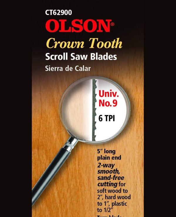 Olson Saw CT62900 0.053×0.018‑Inch 6 TPI Scroll Saw Blade-2