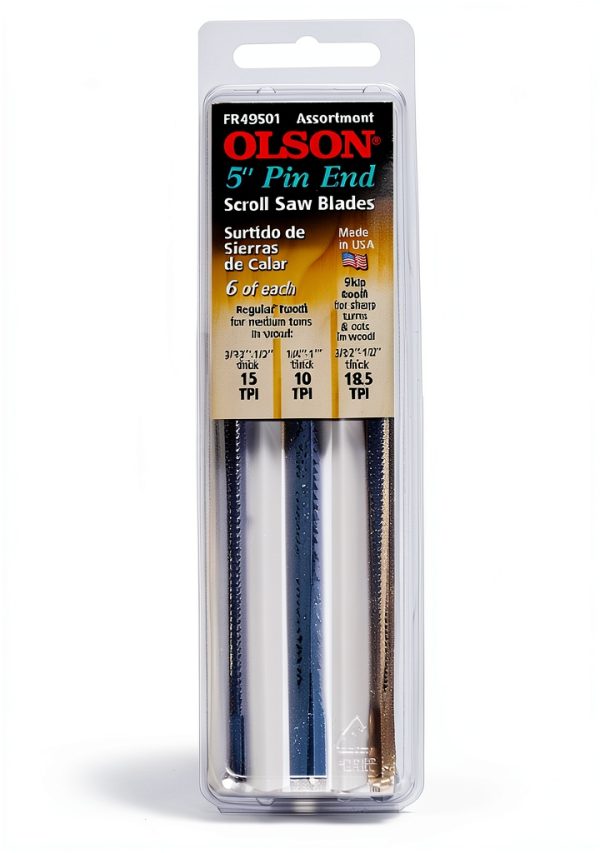Olson Saw FR49501 Pin End Scroll Saw Blade 18 Pack Metal Basic Blade-0