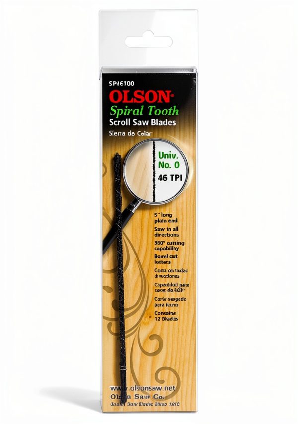 Olson Saw SP46100 Scroll Saw Blade 0.032in 46 TPI High Carbon Steel-1