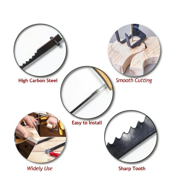 6-1/2 Inch Coping Saw Blades 45 Pack Hiizug SK5 Steel Scroll Blades-2