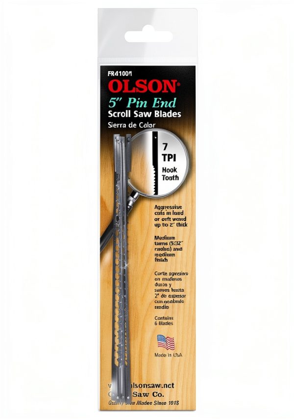 OLSON SAW FR41001 OLSON SAW 6 Pack 7 TPI Scroll Saw Blade,-1