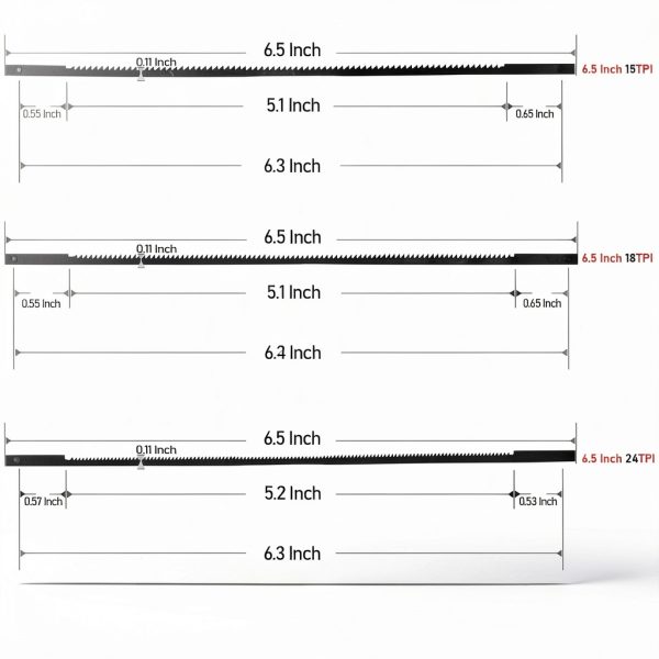 6-1/2 Inch Coping Saw Blades 45 Pack Hiizug SK5 Steel Scroll Blades-1