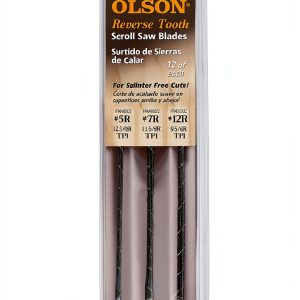 Olson Reverse Tooth Scroll Saw Blades 5" Long FR49202 Assortment Pack-0